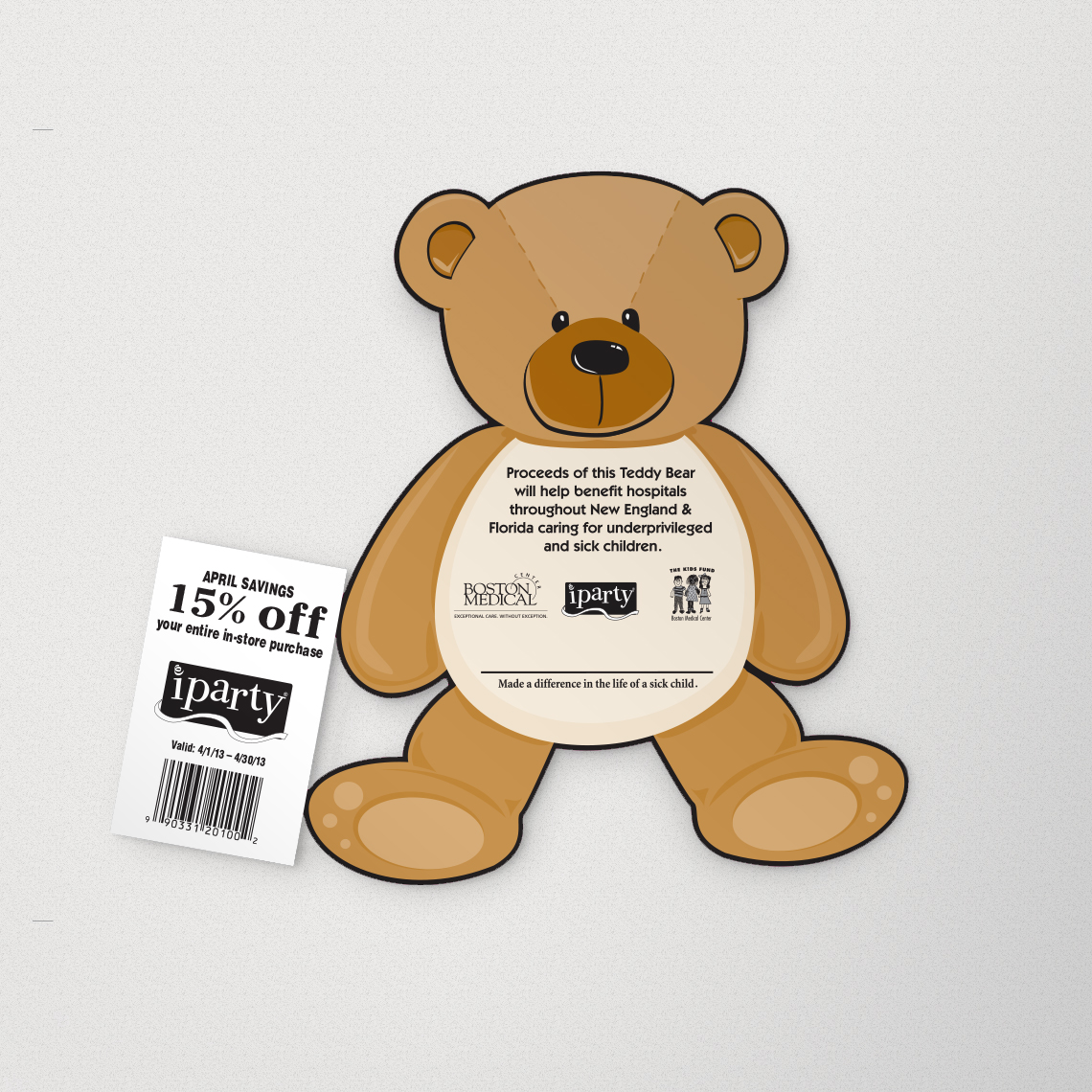 Picture of Teddy Bear with 1 coupon Die cut