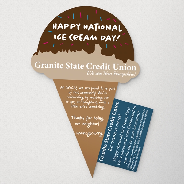 Picture of Ice cream cone with 1 coupon Die cut